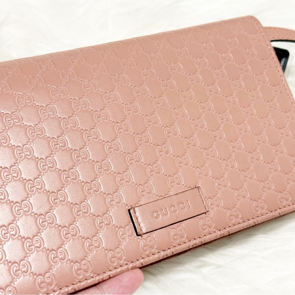 Gucci Micro GG Guccissima Pink Leather Crossbody / Wallet (GUC) - Picture 11 of 16
